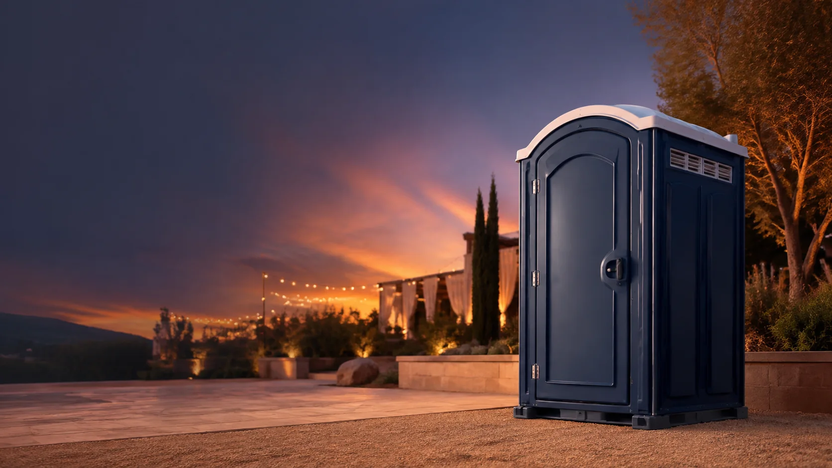 Portable restroom shown for rental planning in Olathe, KS